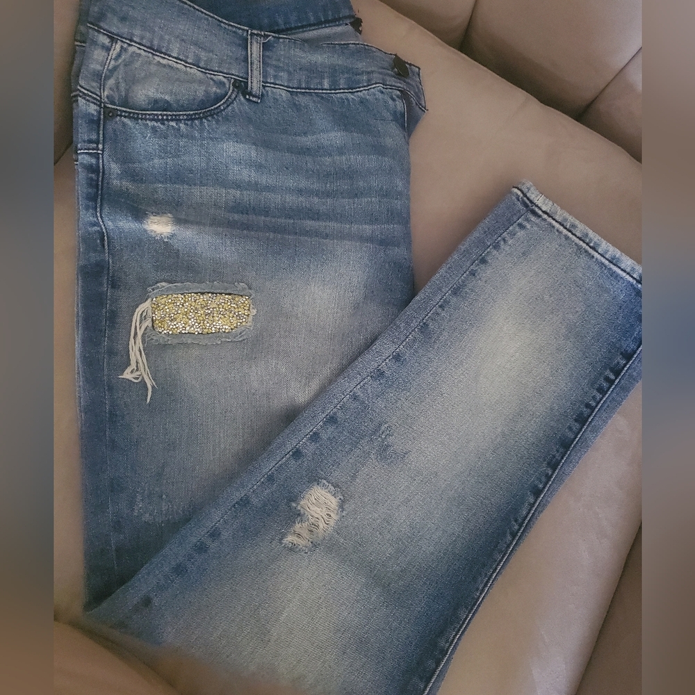 Juicy Couture Light Blue Skinny Jeans with Rhinestone Embellishment